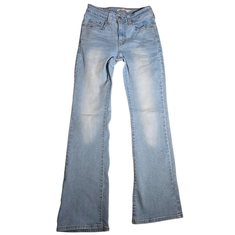 Levis‎ 725 High Rise Bootcut Jeans Light Wash Heavy Fade 25X30 BootCut 1139